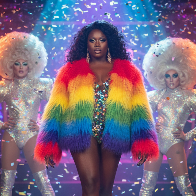 Opulent LGBT Rainbow Luxe Coat