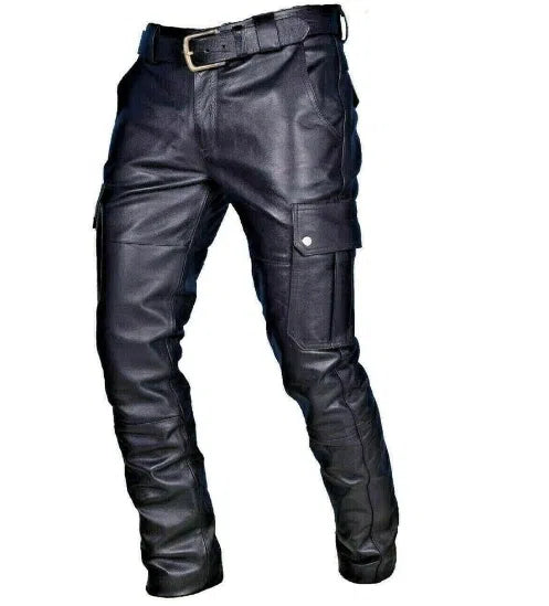 PU Leather Biker Pants