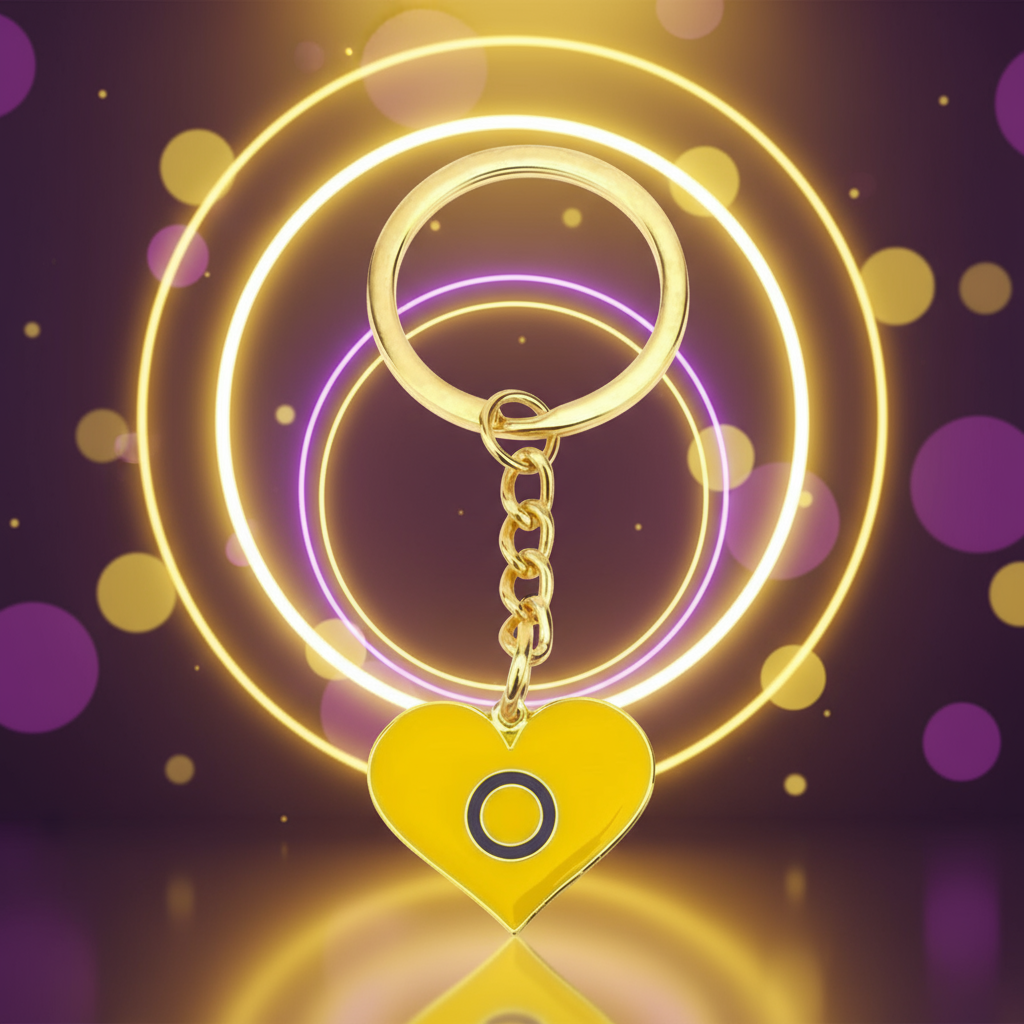 Intersex Pride Heart Keychain
