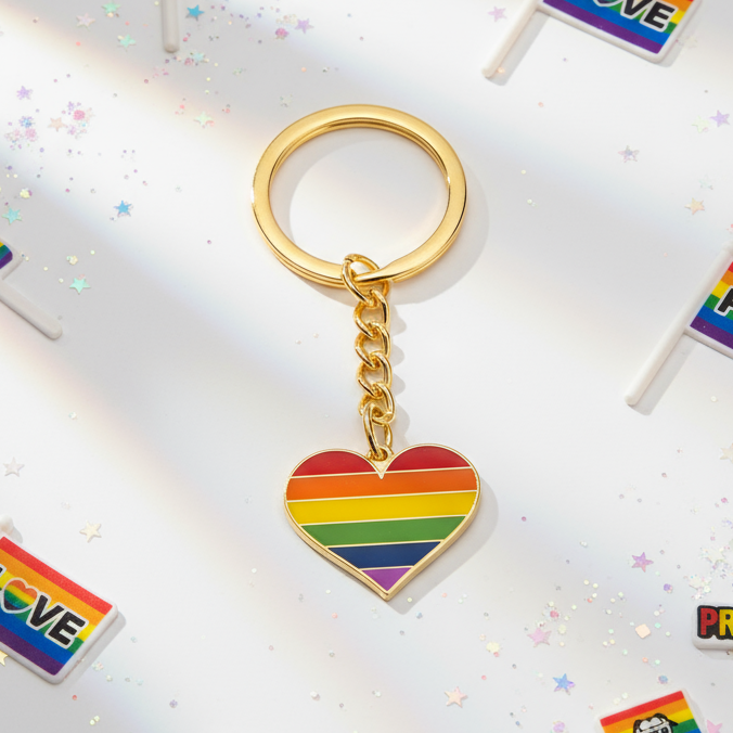 LGBT Pride Heart Keychain