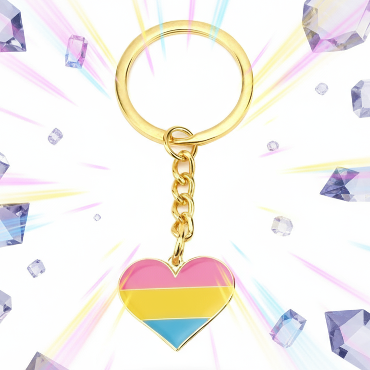 Pansexual Pride Heart Keychain