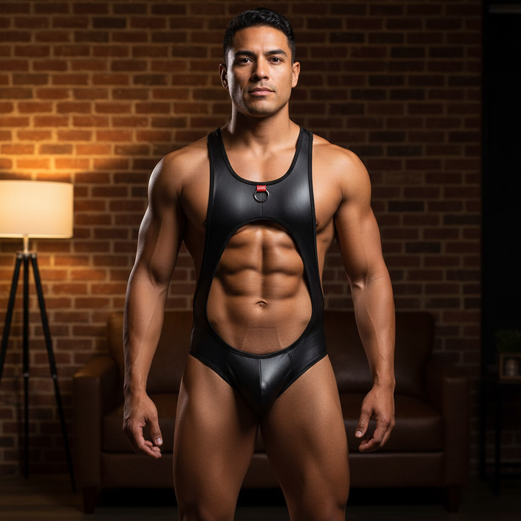 Kinky Leather Jockstrap Bodysuit