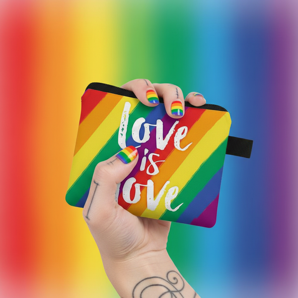 Love Is Love Striped Change Purse / Coin Wallet