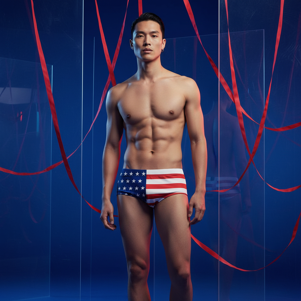 American Flag Swim Trunks