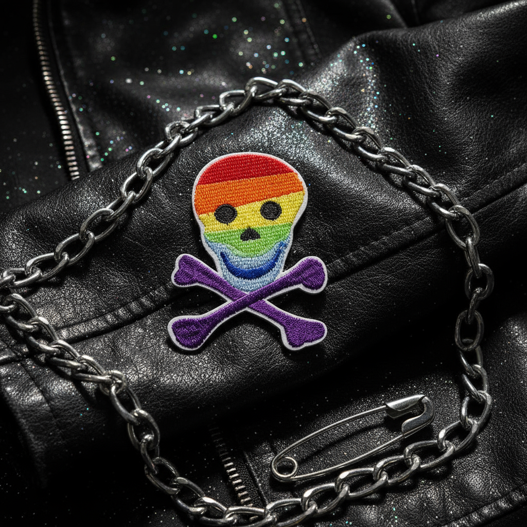 Rainbow Pirates Iron On Embroidered Patch