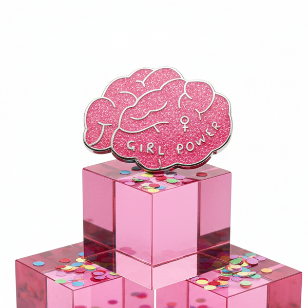 Girl Power Brain Enamel Pin