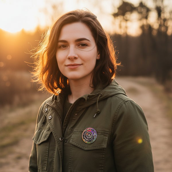 Spinning Color Compass Enamel Pin