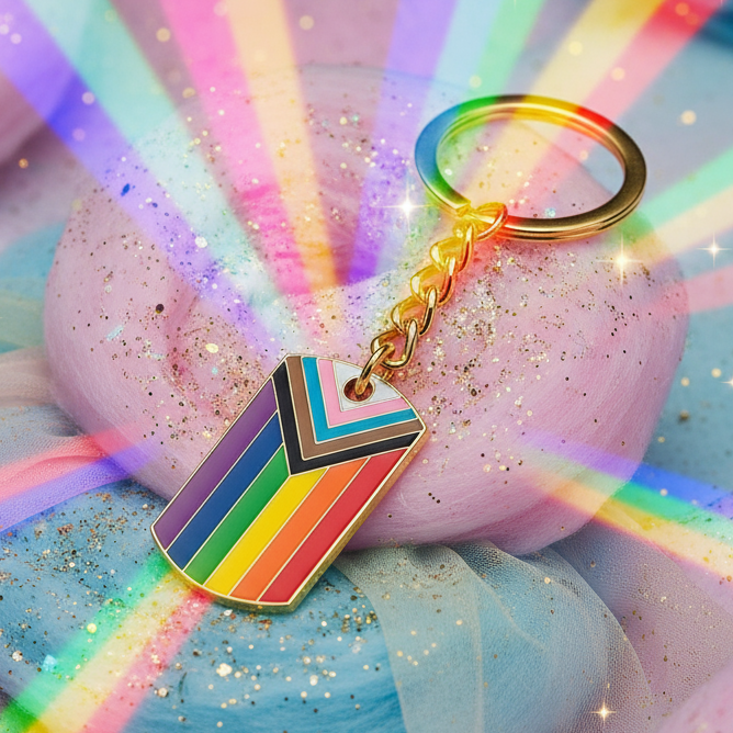 LGBT Progress Pride Keychain