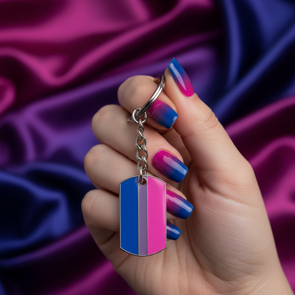 Bisexual Pride Keychain