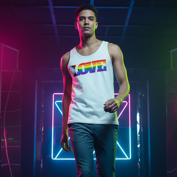 Progress LGBT Love Unisex Tank Top with 