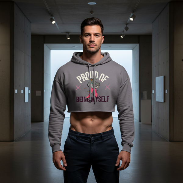 Crop hoodie reading 