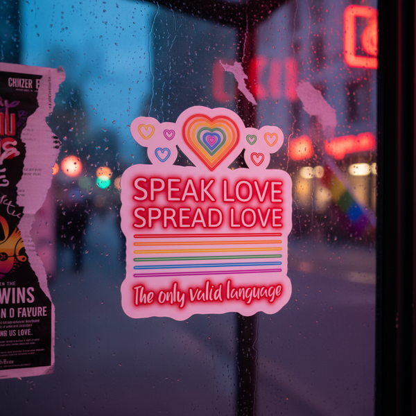 Bubble-free stickers on high-opacity vinyl with rainbow hearts, stripes, and 