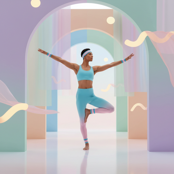 A person in pastel activewear and the 