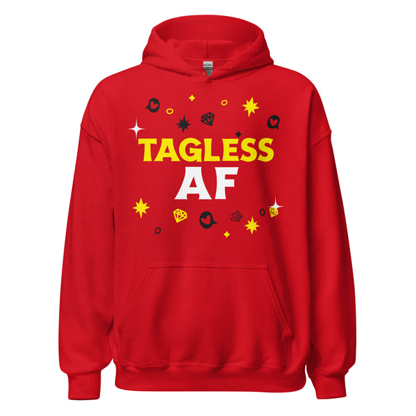 Unisex hoodie in bright red with bold 