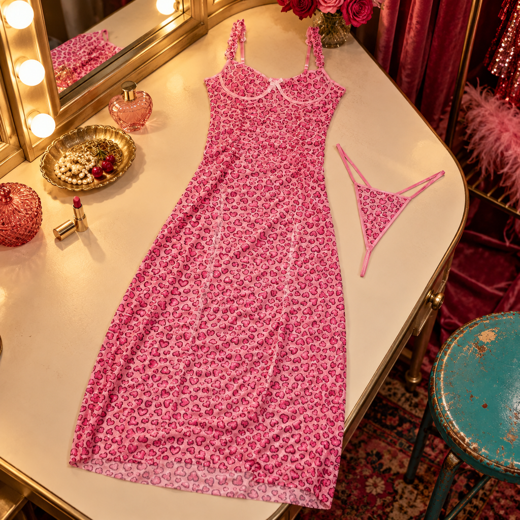 Tickled Pink Temptation Roleplay Lace Set.