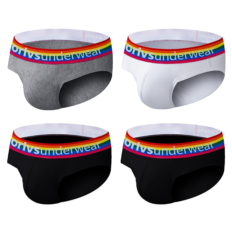 Multi ORLVS Pride Briefs (4 Pack) by Queer In The World sold by Queer In The World: The Shop - LGBT Merch Fashion