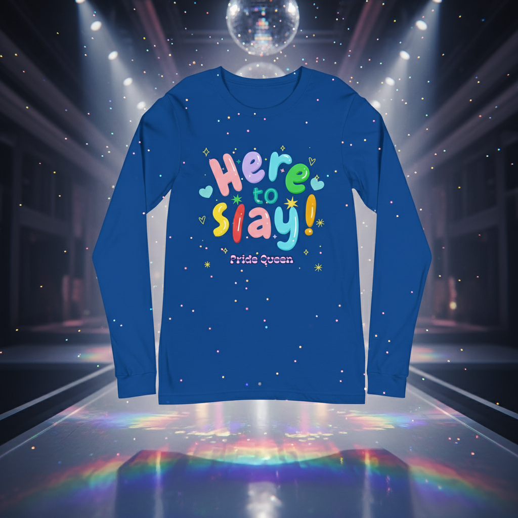 Here To Slay! Pride Queen Unisex Long Sleeve T-Shirt