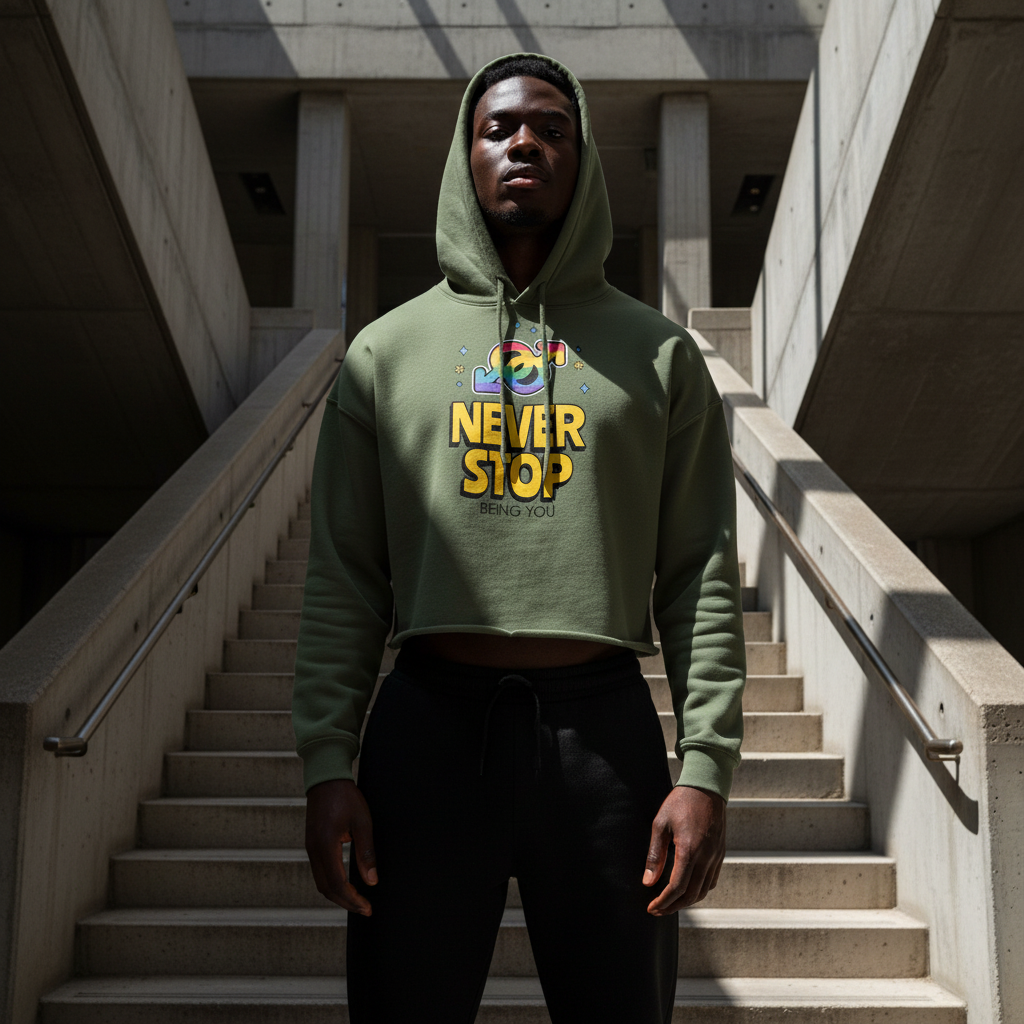 Never Stop Being You Crop Hoodie