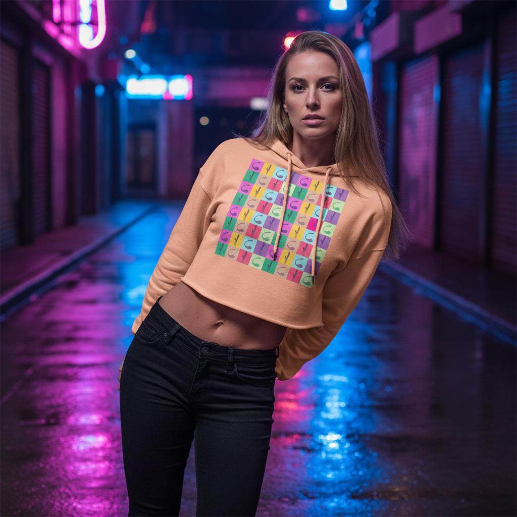 Vibrator Pop Art Crop Hoodie