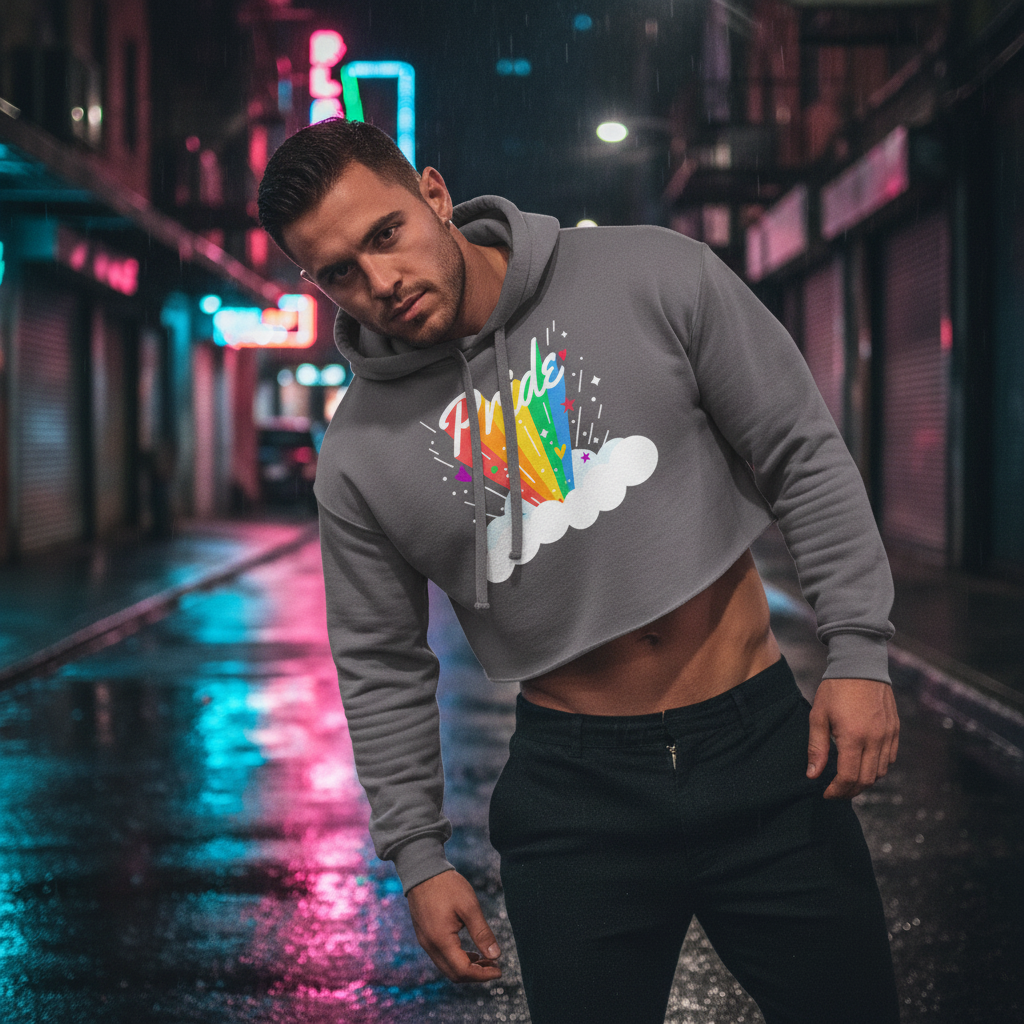 Pride Rainbow Crop Hoodie