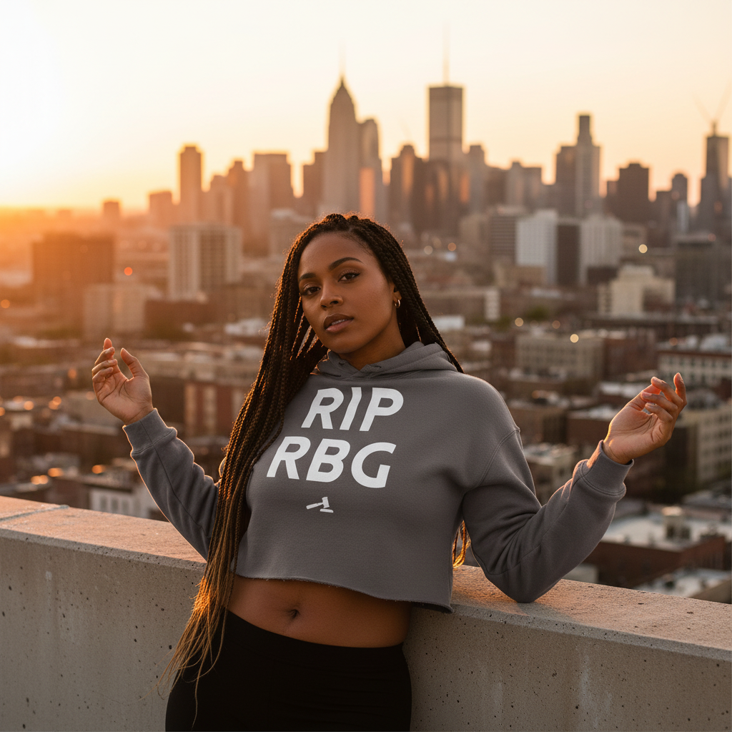 RIP RBG Crop Hoodie