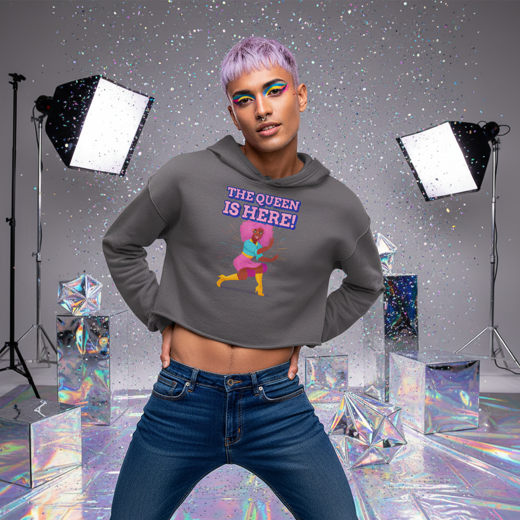 The Queen Is Here Crop Hoodie