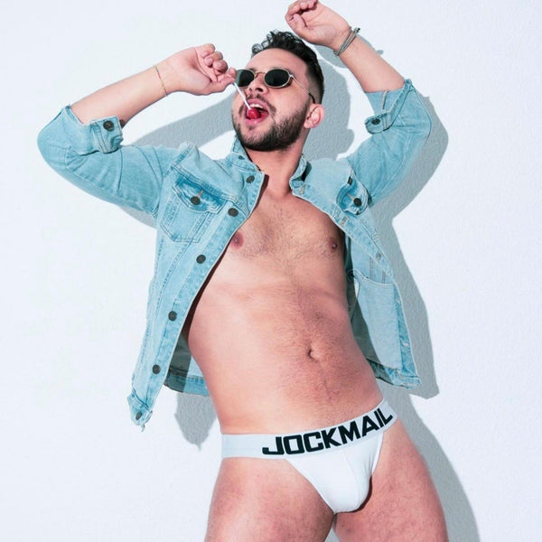 Black Jockmail Minimalist Jockstrap by Queer In The World sold by Queer In The World: The Shop - LGBT Merch Fashion