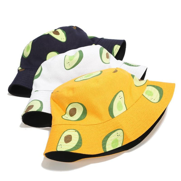 Beige Avocado Printed Fisherman Hat by Queer In The World sold by Queer In The World: The Shop - LGBT Merch Fashion