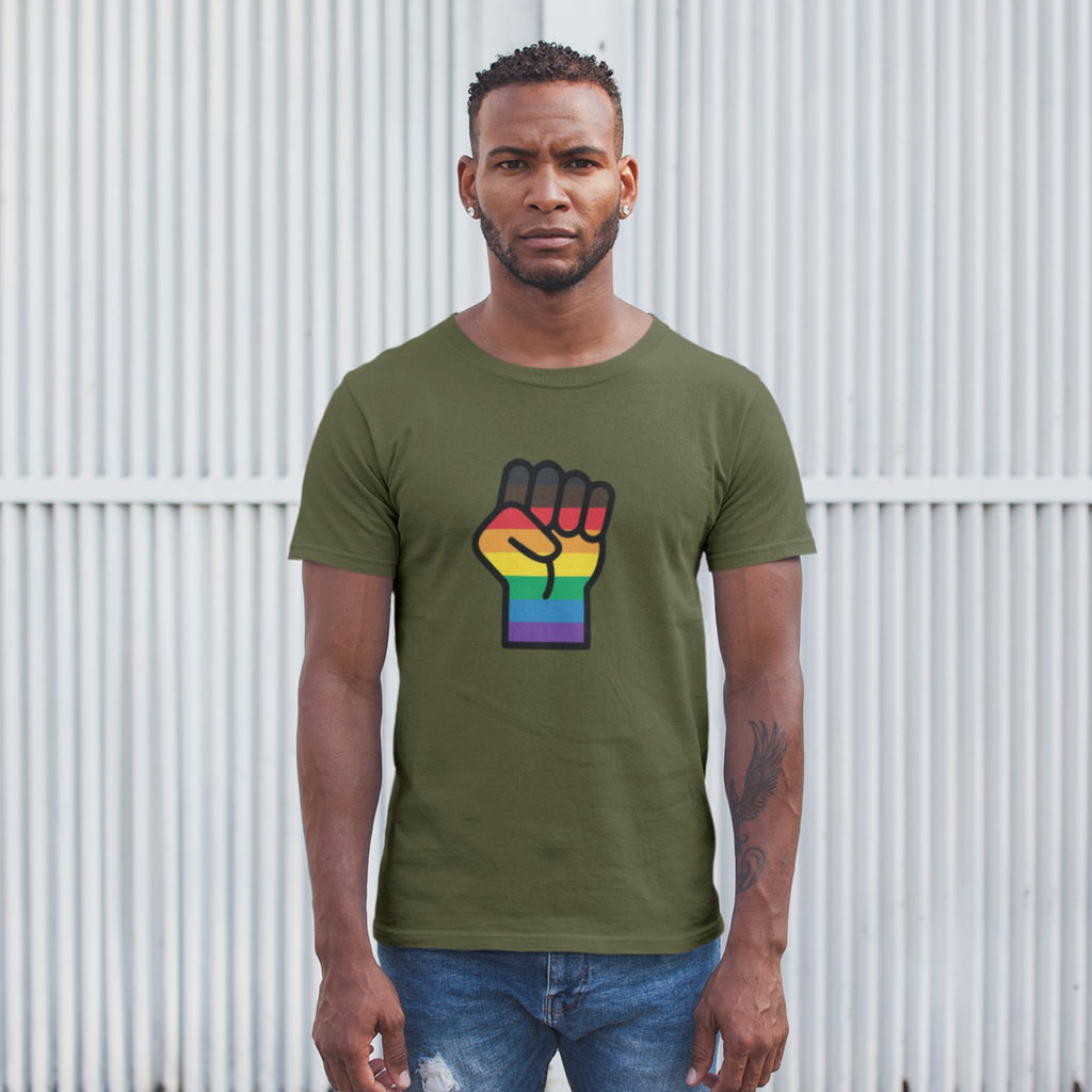 Black Heather BLM LGBT Resist T-Shirt by Queer In The World Originals sold by Queer In The World: The Shop - LGBT Merch Fashion