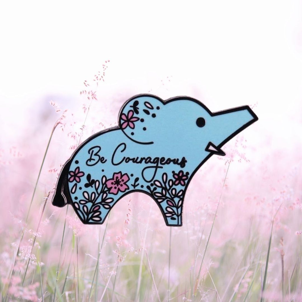  Be Courageous Enamel Pin by Oberlo sold by Queer In The World: The Shop - LGBT Merch Fashion