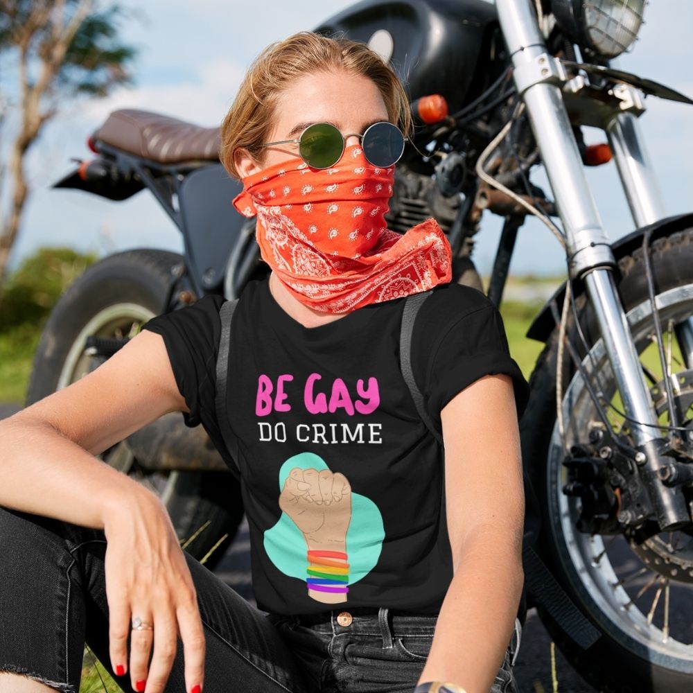 Black Heather Be Gay Do Crime T-Shirt by Queer In The World Originals sold by Queer In The World: The Shop - LGBT Merch Fashion