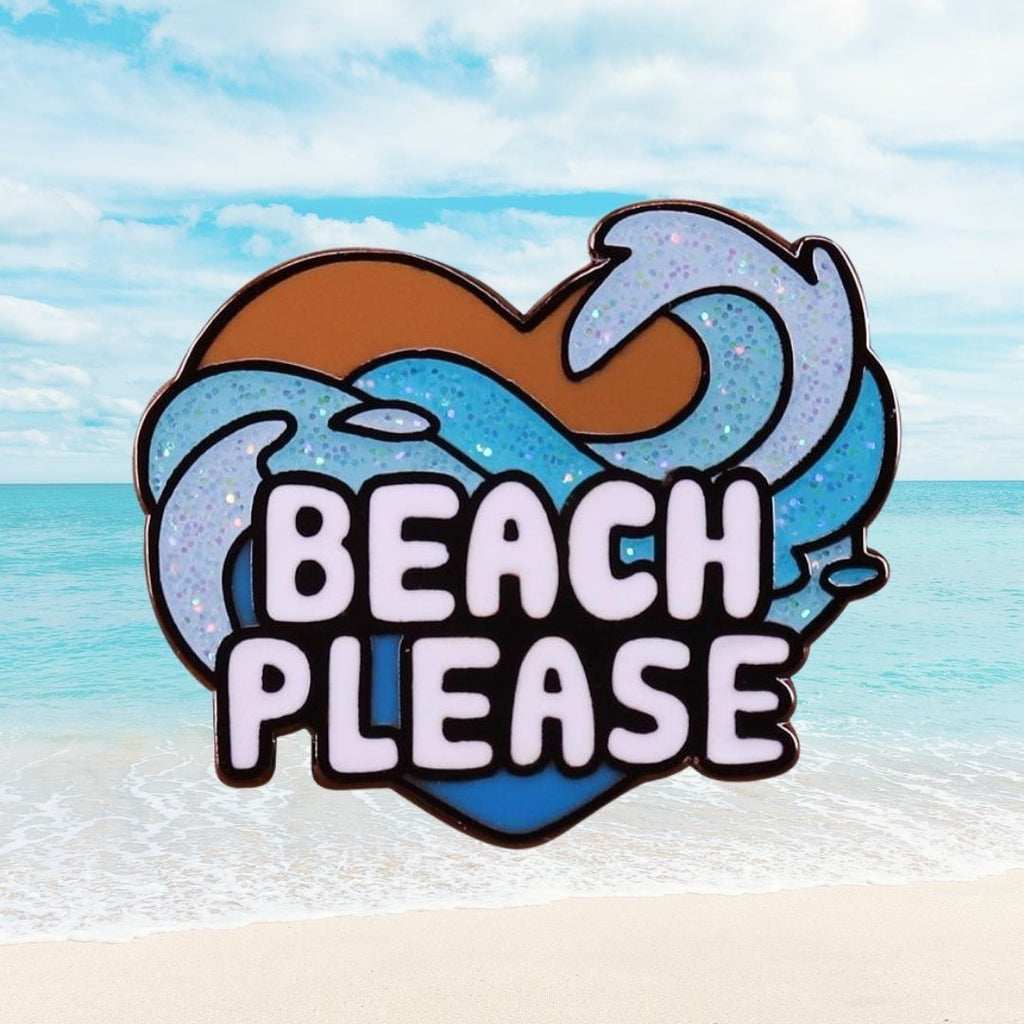  Beach Please Enamel Pin by Queer In The World sold by Queer In The World: The Shop - LGBT Merch Fashion