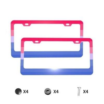  Bisexual License Plate Frame by Queer In The World sold by Queer In The World: The Shop - LGBT Merch Fashion
