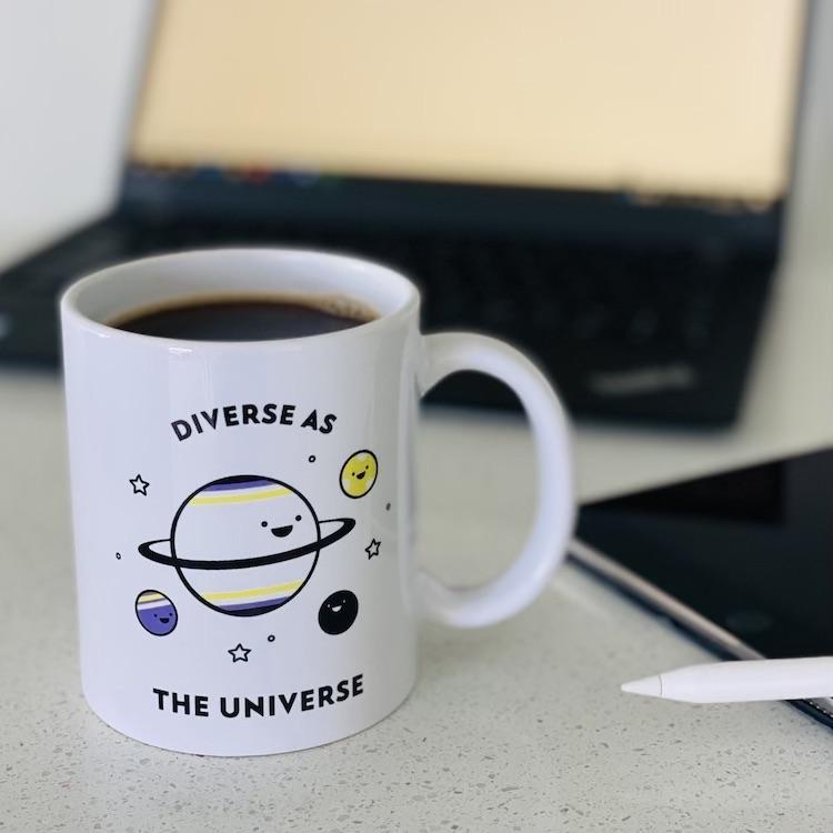  Diverse As The Universe Mug by Queer In The World Originals sold by Queer In The World: The Shop - LGBT Merch Fashion