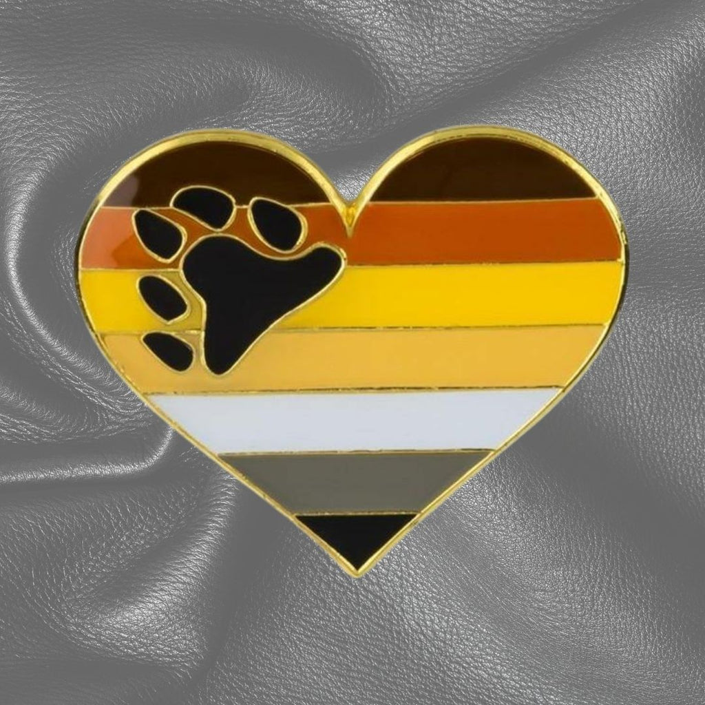  Bear Pride Heart Enamel Pin by Queer In The World sold by Queer In The World: The Shop - LGBT Merch Fashion