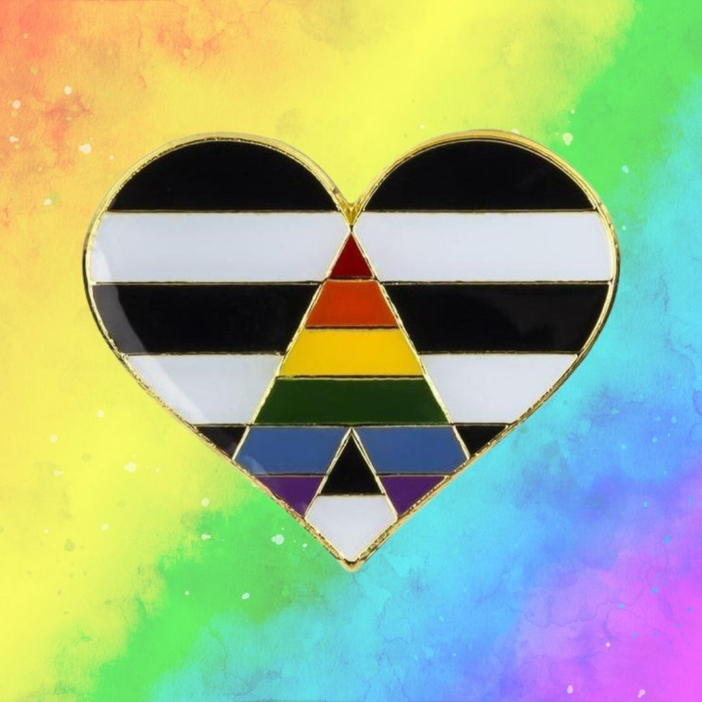  Straight Ally Pride Heart Enamel Pin by Queer In The World sold by Queer In The World: The Shop - LGBT Merch Fashion