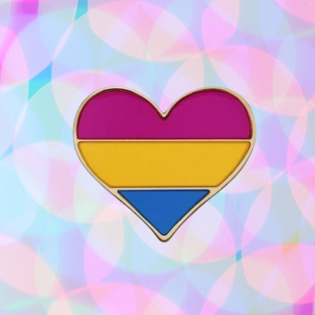  Pansexual Pride Heart Enamel Pin by Queer In The World sold by Queer In The World: The Shop - LGBT Merch Fashion