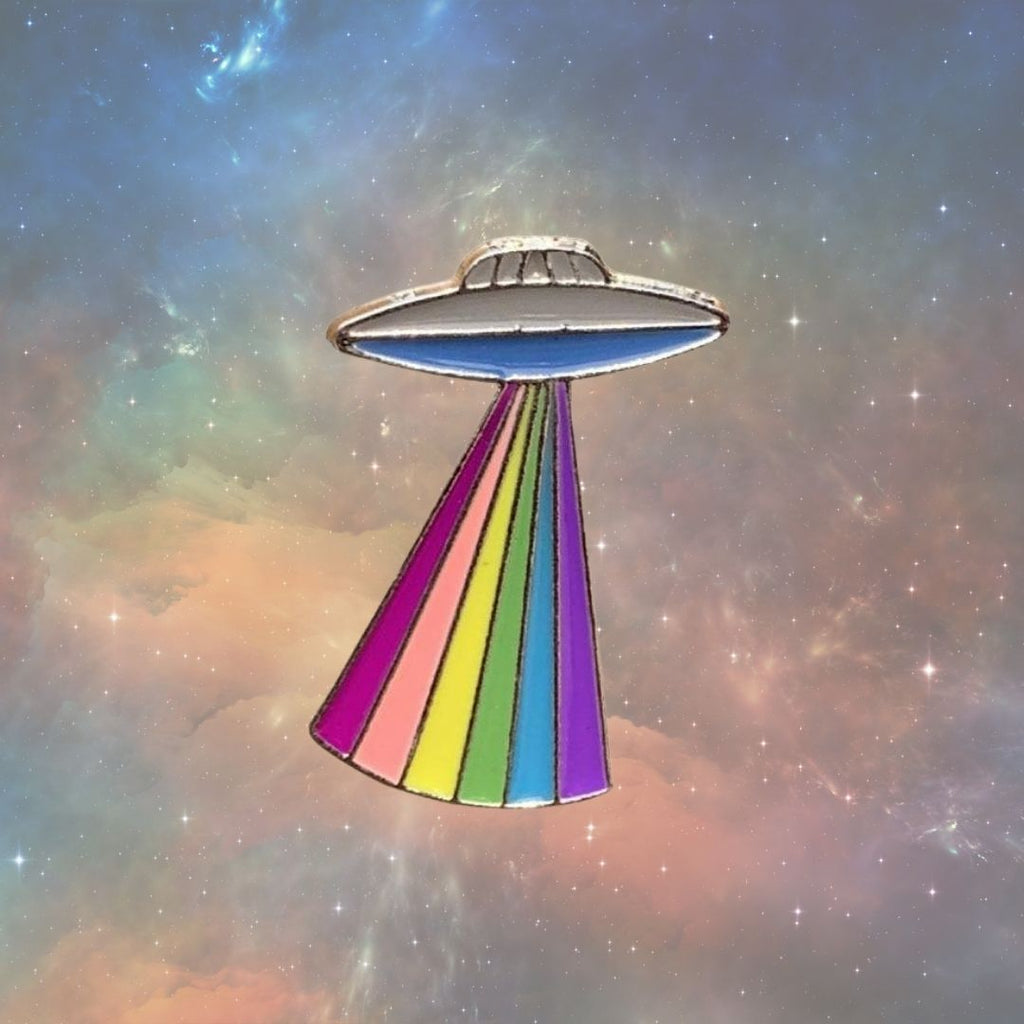  UFO Rainbow Enamel Pin by Queer In The World sold by Queer In The World: The Shop - LGBT Merch Fashion