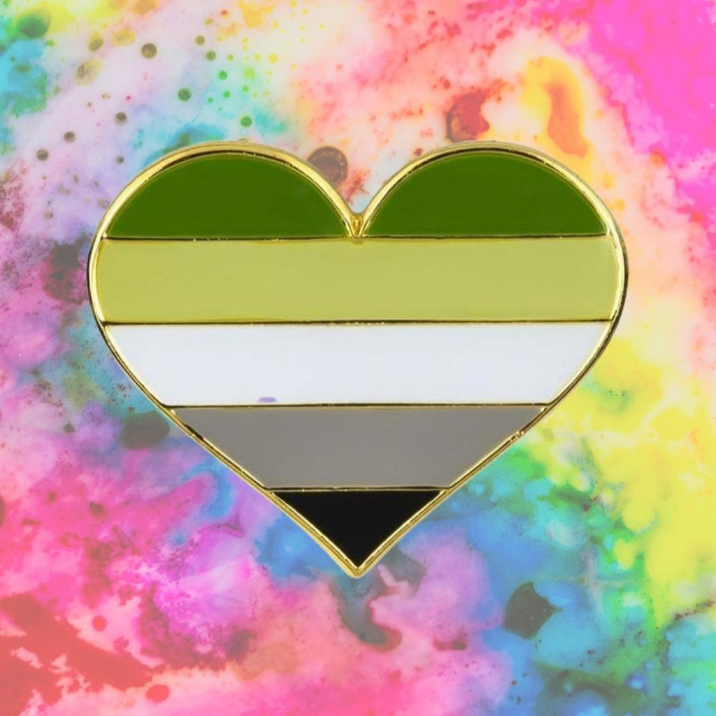  Aromantic Pride Heart Enamel Pin by Queer In The World sold by Queer In The World: The Shop - LGBT Merch Fashion