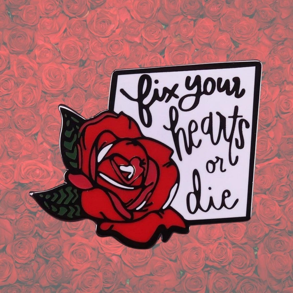  Fix Your Hearts Or Die Enamel Pin by Oberlo sold by Queer In The World: The Shop - LGBT Merch Fashion