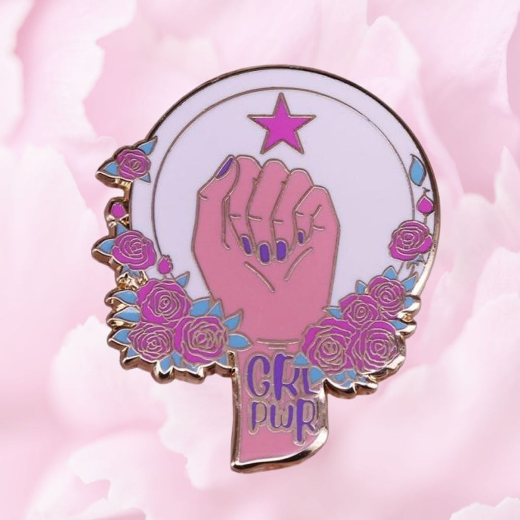  Girl PWR Enamel Pin by Queer In The World sold by Queer In The World: The Shop - LGBT Merch Fashion