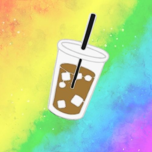  Iced Coffee Time Enamel Pin by Queer In The World sold by Queer In The World: The Shop - LGBT Merch Fashion