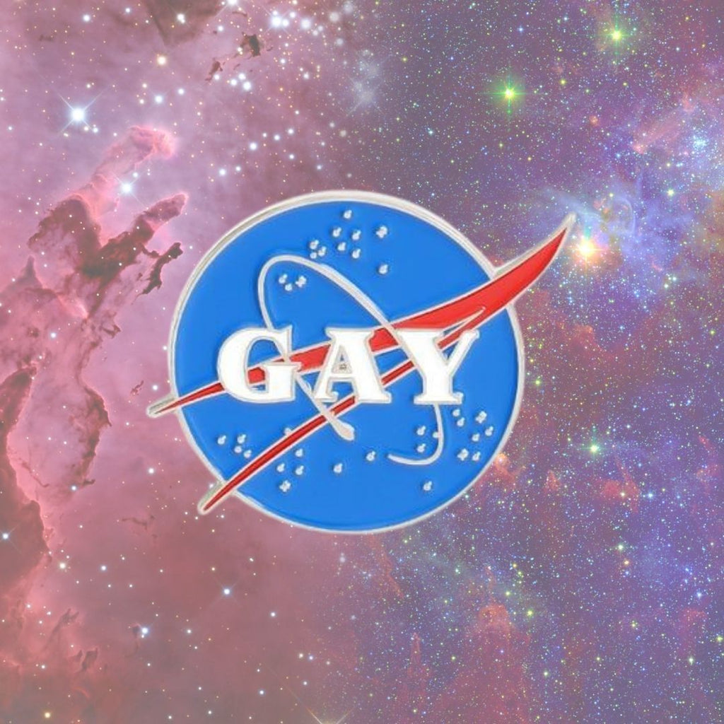  GAY NASA Enamel Pin by Out Of Stock sold by Queer In The World: The Shop - LGBT Merch Fashion