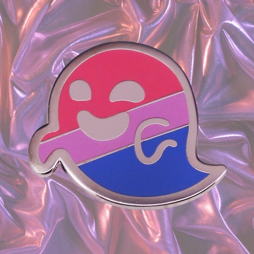  Bisexual Ghost Enamel Pin by Queer In The World sold by Queer In The World: The Shop - LGBT Merch Fashion