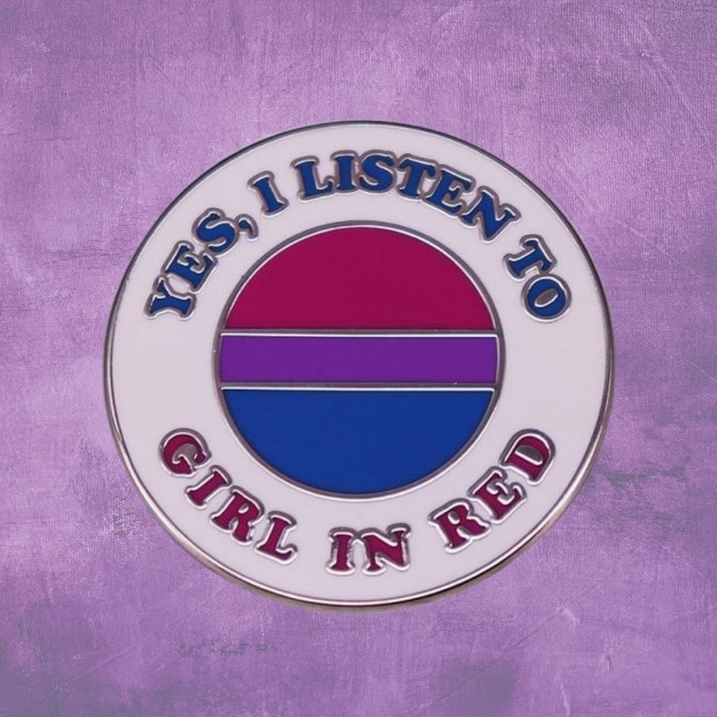  Yes I Listen To Girl In Red Enamel Pin by Queer In The World sold by Queer In The World: The Shop - LGBT Merch Fashion