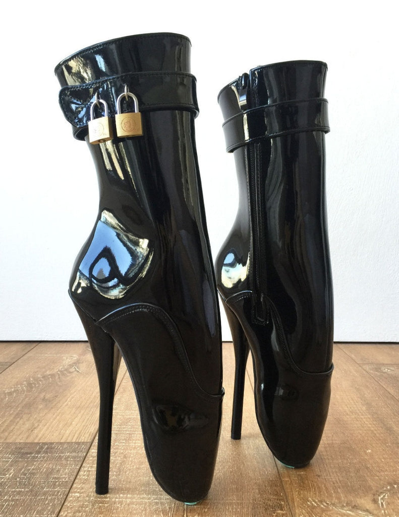 Leather Massive Boots With Heel Spikes Black Cadabra