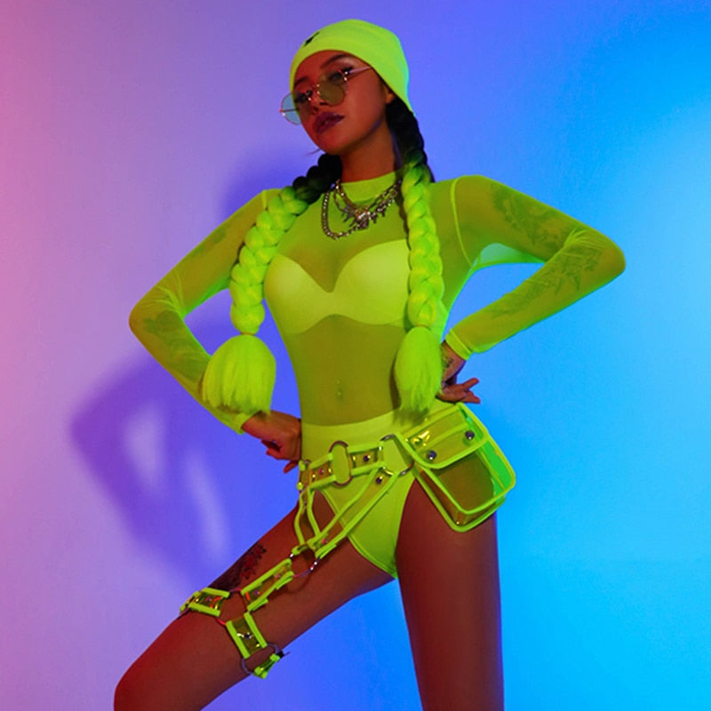 Fierce Neon Green Rave Outfit