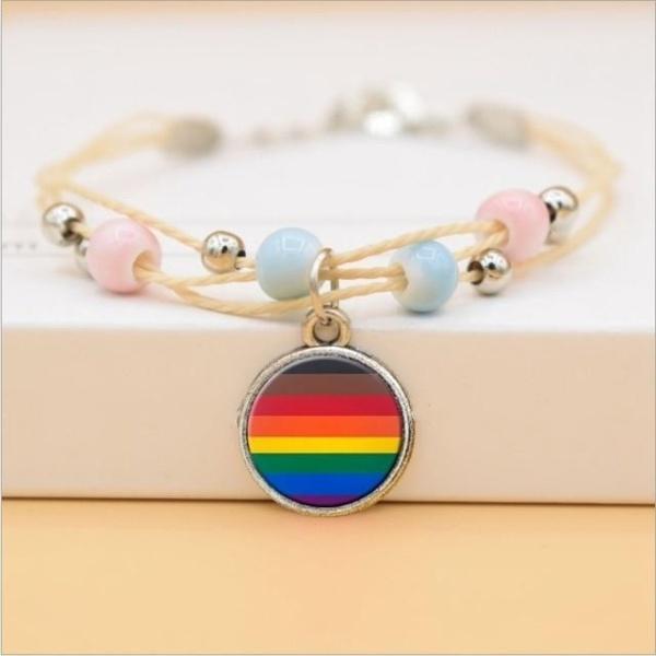  LGBT Progress Beaded Rope Chain Bracelet by Queer In The World sold by Queer In The World: The Shop - LGBT Merch Fashion