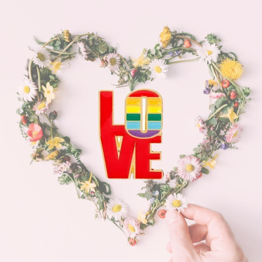  LOVE Pride Enamel Pin by Queer In The World sold by Queer In The World: The Shop - LGBT Merch Fashion
