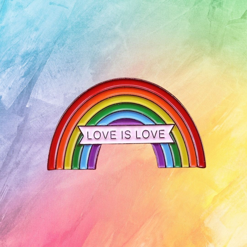 Love Is Love LGBT Enamel Pin by Queer In The World sold by Queer In The World: The Shop - LGBT Merch Fashion
